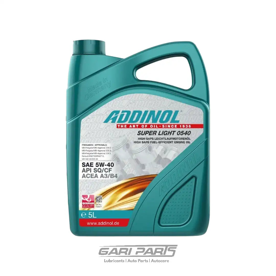 5W-40 ADDINOL Super Light ACEA A3 / B4 SN/CF API SN PETROL ENGINE MOTOR OIL GENUINE BUY FROM GARIPARTS