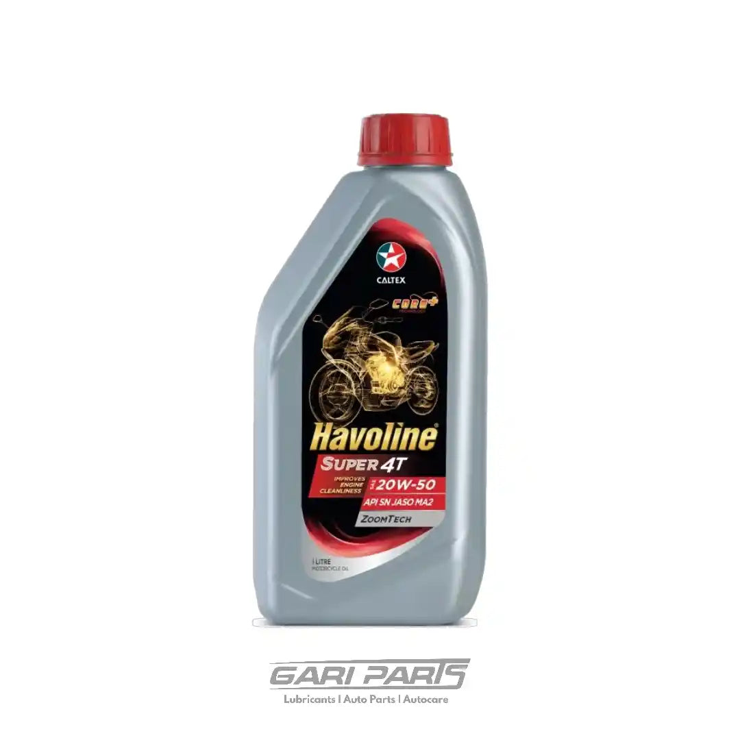 20W-50 CALTEX HAVOLINE® SUPER 4T MOTORCYCLE OIL SAE API SN / JASO MA2 BIKE ENGINE MOTOR OIL GENUINE BUY FROM GARIPARTS