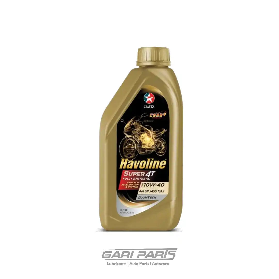 10W-40 CALTEX HAVOLINE® 4T FULLY SYNTHETIC SUPER 4T AB/JASO MA2 API SN / JASO MA2 BIKE ENGINE MOTOR OIL GENUINE BUY FROM GARIPARTS