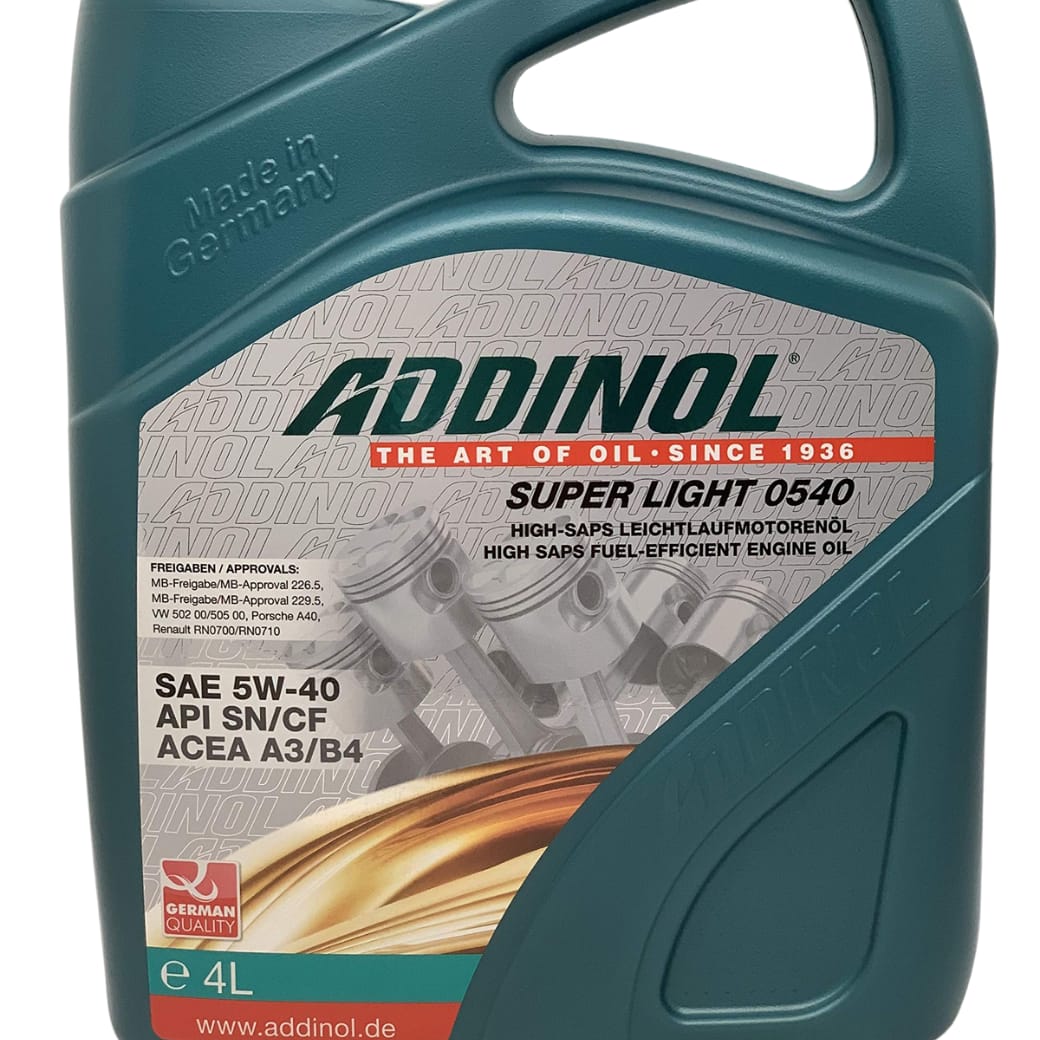 ADDINOL 5W-40 Super Light 5W-40 ACEA A3 / B4 SN/CF SN PETROL ENGINE MOTOR OIL 4 LITRE