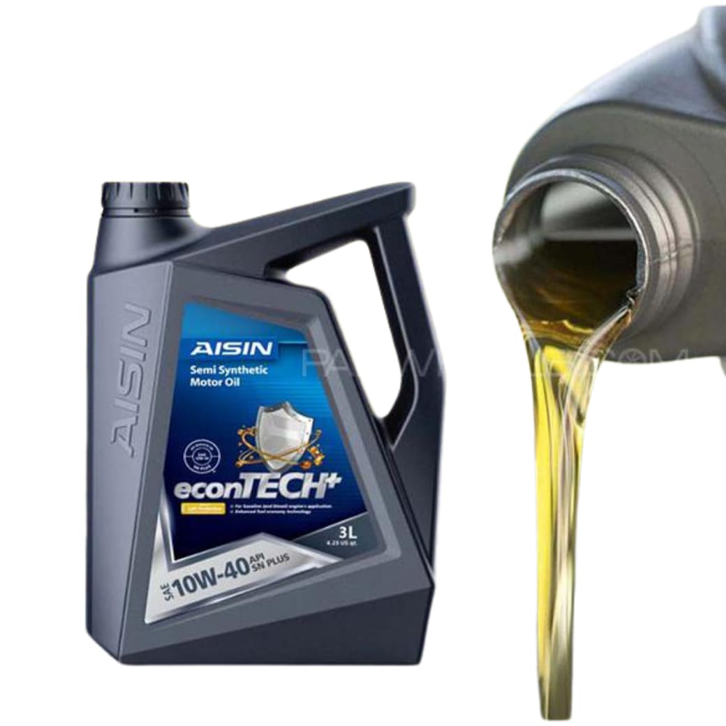 AISIN 10W-40 10W-40 SEMI SYNTHETIC SN+ MADE IN KOREA SN+ PETROL ENGINE MOTOR OIL 3 LITRE