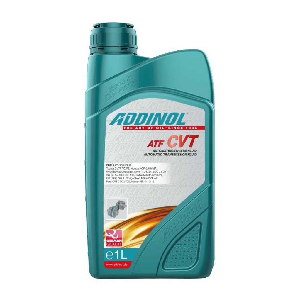 ADDINOL CVT ATF CVT CVTF , Toyota CVTF , TC/ FE , Honda HCF-2 / HMMF ,
Nisson NS1 / 2 / 3 , CVTF TC , Suzuki 3320, 4401 ,
Green 1/1V, Green 2,S-CVT 1