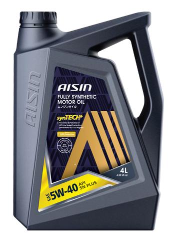 AISIN 5W-40 5W-40 100% PAO + ESTER FULLY SYNTHEHTIC SN+ MADE IN KOREA SN+ PETROL ENGINE MOTOR OIL