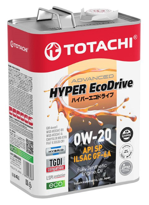 TOTACHI 0W-20 0W-20 API SP GF-6A HYPER ECODRIVE FULLY SYN SP PETROL ENGINE MOTOR OIL
