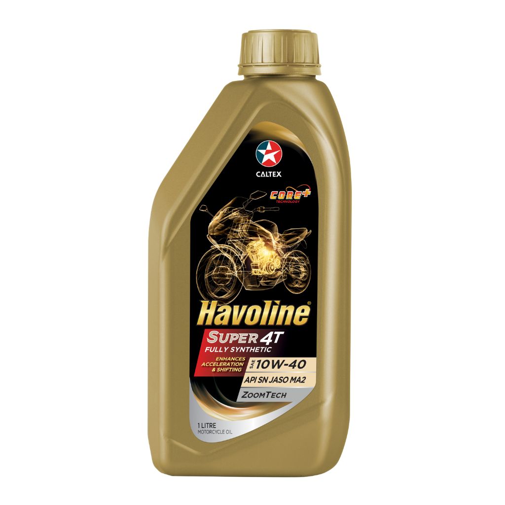 CALTEX  10W-40  HAVOLINE® 4T FULLY SYNTHETIC SUPER 4T 10W-40 AB/JASO MA2   SN / JASO MA2  BIKE  ENGINE MOTOR OIL