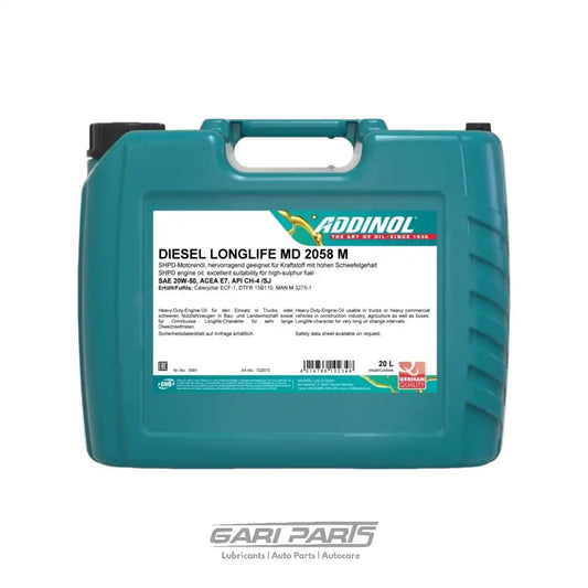 20W-50 ADDINOL Diesel Engine Power HD CF-4 API CI-4 DIESEL ENGINE MOTOR OIL GENUINE BUY FROM GARIPARTS