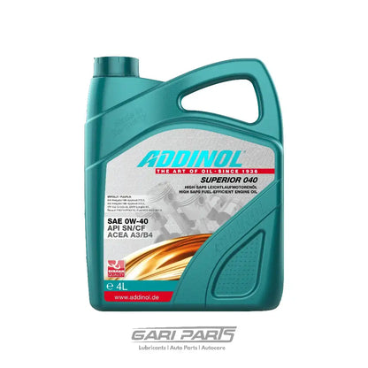 0W-40 ADDINOL Superior ACEA A3 / B4 API SN PETROL ENGINE MOTOR OIL GENUINE BUY FROM GARIPARTS