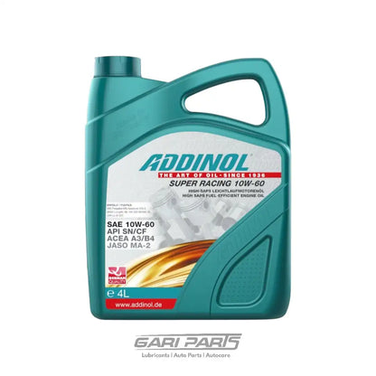 10W-60 ADDINOL Super Racing ACEA A3 / B4 / MA-2/MA SM / CF API SM PETROL ENGINE MOTOR OIL GENUINE BUY FROM GARIPARTS