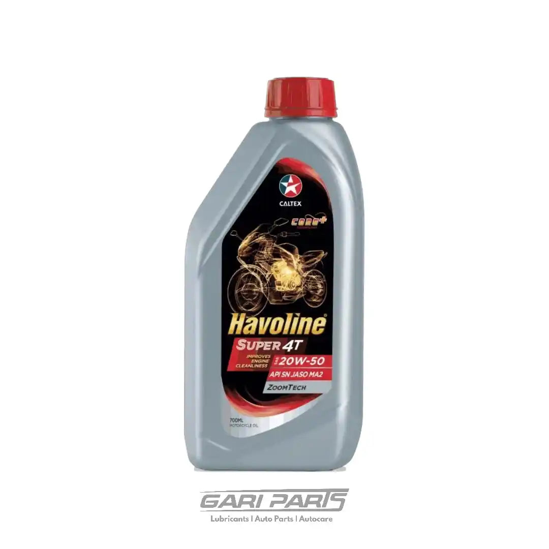 20W-50 CALTEX HAVOLINE® SUPER 4T MOTORCYCLE OIL SAE API SN / JASO MA2 BIKE ENGINE MOTOR OIL GENUINE BUY FROM GARIPARTS