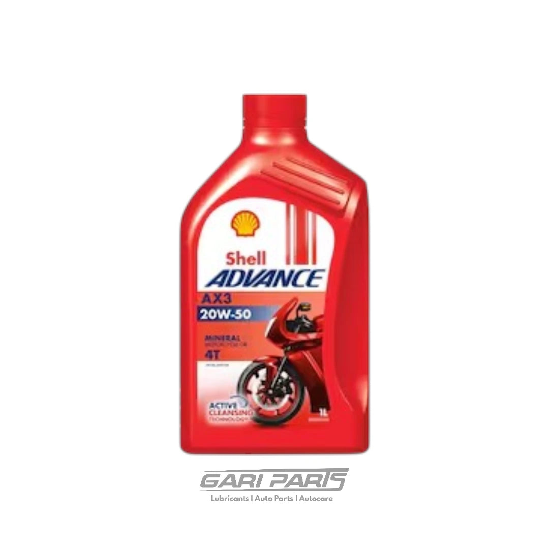 20W-50 Shell ADVANCE 4T RED AX3 MOTORCYCLE API SG / JASO MA BIKE ENGINE MOTOR OIL GENUINE BUY FROM GARIPARTS