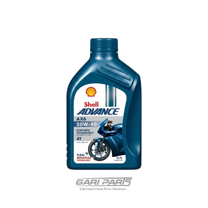 20W-40 Shell AX6 ADVANCE 4T MOTORCYCLE API STAR / JASO MA BIKE ENGINE MOTOR OIL GENUINE BUY FROM GARIPARTS