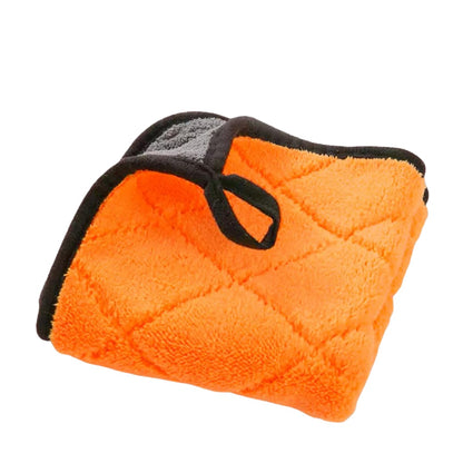 MICRO FIBER CLOTH 40X40 DOUBLE ORANGE WITH GERY 600 GSM DIAMOND CUT GPT