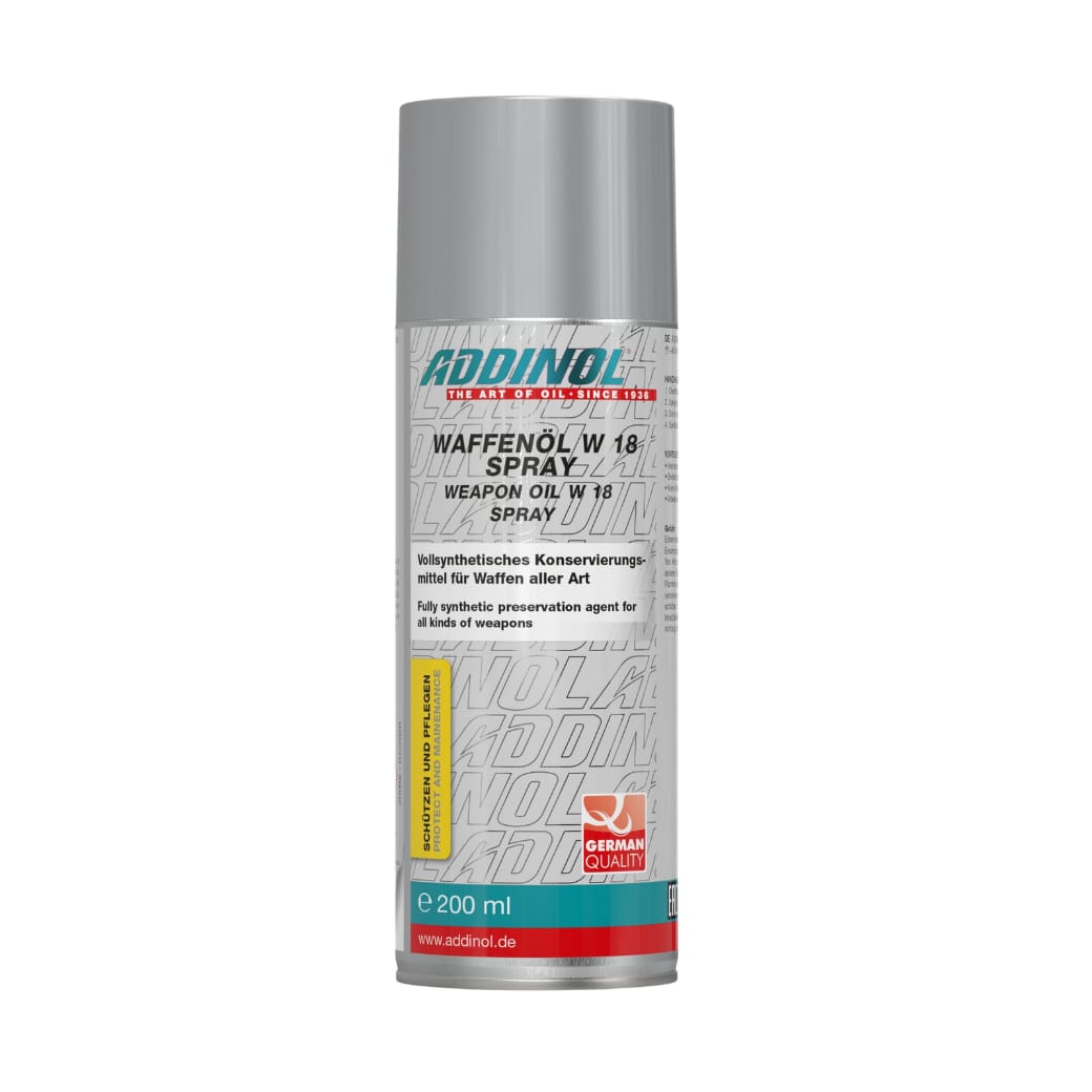 Addinol Weapon Oil W18 200ml Spray CANNATO Code: S-761 , MIL-L-63460 , German Armed Forces TL 9150-0078BW Code: OY-1045. WN W18