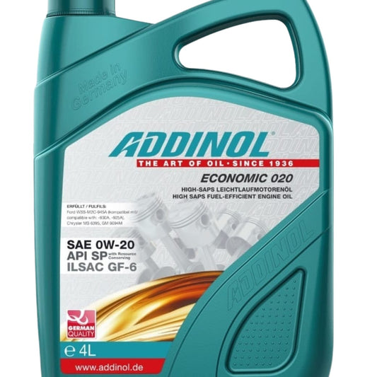 ADDINOL 0W-20 Economic 0W-20 ILSAC GF-6 SP PETROL ENGINE MOTOR OIL 4 LITRE
