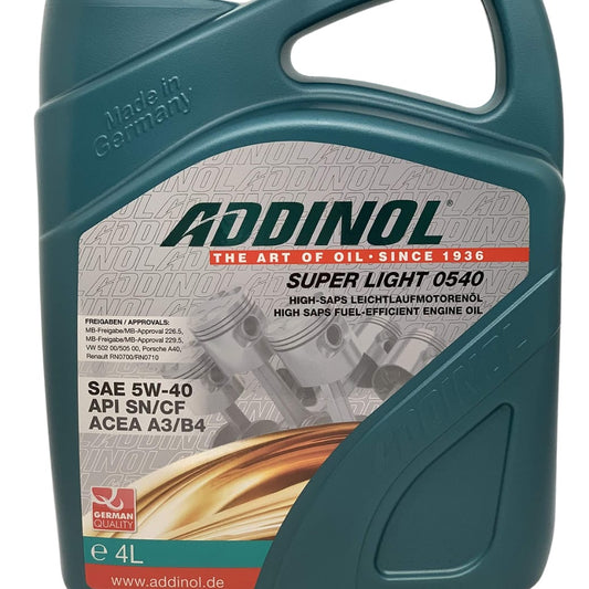 ADDINOL 5W-40 Super Light 5W-40 ACEA A3 / B4 SN/CF SN PETROL ENGINE MOTOR OIL 4 LITRE
