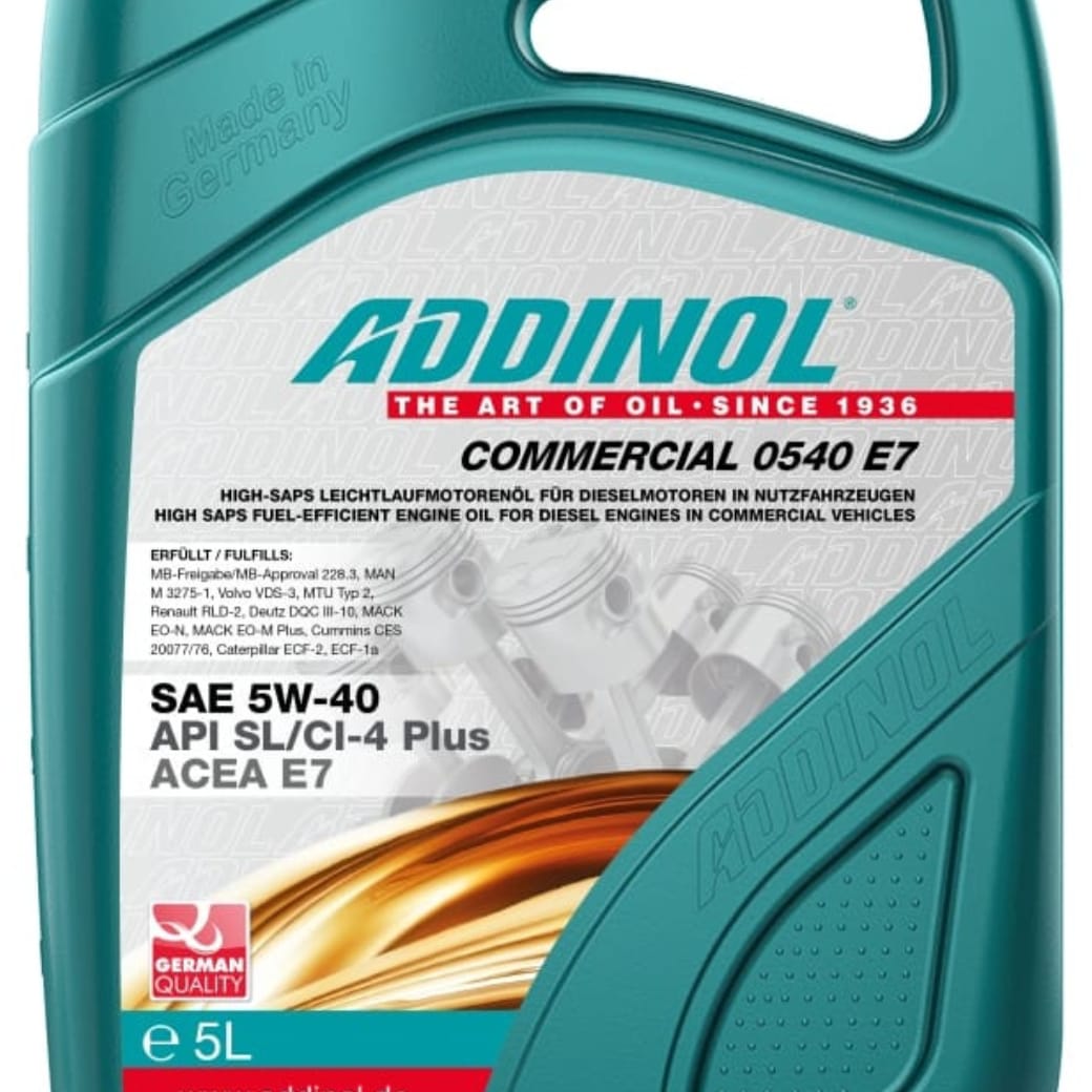 ADDINOL 5W-40 Commercial 0540 E7 (Fully Synthetic) 5W-40 CI-4 Plus CI-4 DIESEL ENGINE MOTOR OIL 5 LITRE