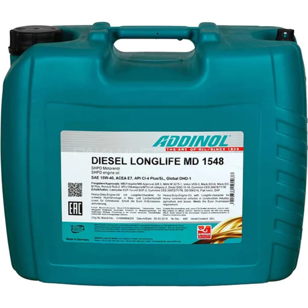 ADDINOL 15W-40 Diesel Long Life MD 1548 ACEA E7 15W-40 CI-4 PLUS CI-4 DIESEL ENGINE MOTOR OIL 20 LITRE