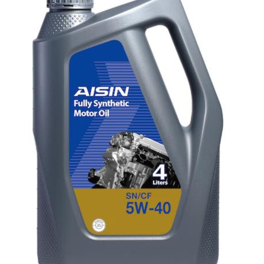 AISIN 5W-40 5W-40 100% PAO + ESTER FULLY SYNTHEHTIC SN+ MADE IN KOREA SN+ PETROL ENGINE MOTOR OIL 4 LITRE