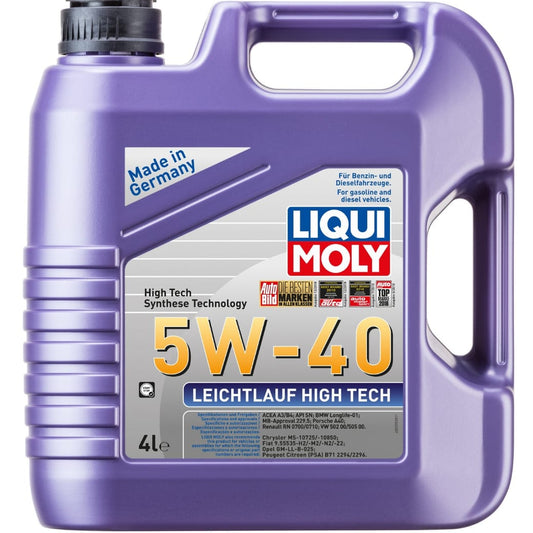 LIQUI MOLY 5W-40 LEICHTLAUF HIGH TECH 5W-40 API-SN SN PETROL ENGINE MOTOR OIL 4 LITRE