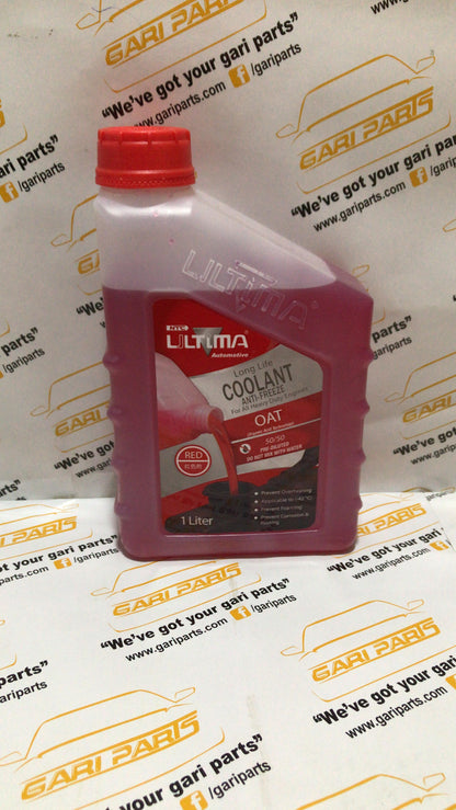 Coolant 50/50 PRE DILUTED , ANTI FREEZE UlTIMA 1 LITER RED
