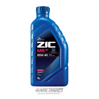 20W-40 ZIC M5 4T SAMI SYNTHETIC API JASO-MA2 BIKE ENGINE MOTOR OIL GENUINE BUY FROM GARIPARTS