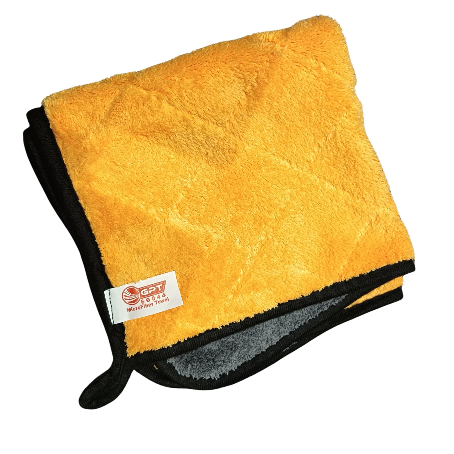 MICRO FIBER CLOTH 40X40 DOUBLE ORANGE WITH GERY 600 GSM DIAMOND CUT GPT