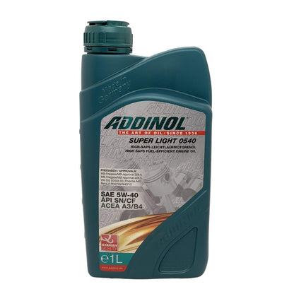 ADDINOL  5W-40  Super Light 5W-40 ACEA A3 / B4 SN/CF  SN  PETROL  ENGINE MOTOR OIL