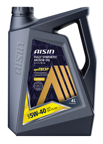 AISIN  5W-40  5W-40 100% PAO + ESTER FULLY SYNTHEHTIC SN+ MADE IN KOREA  SN+  PETROL  ENGINE MOTOR OIL